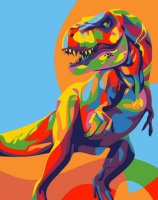 Артвентура Картина по номерам Радужный Динозавр