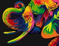 Артвентура Картина по номерам Радужный слон