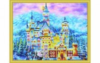 Алмазная мозаика Рыжий кот Зимний замок Нойшванштайн 30 х 40 см ASH012
