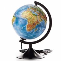 Глобус Земли физико-политический Globen 210 мм с подсветкой Рельефный Классик