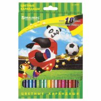 Упаковка Карандаши цветные Brauberg Football match 18 цветов