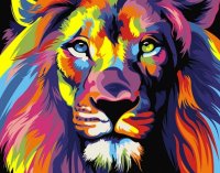 Картина по номерам Артвентура Радужный лев