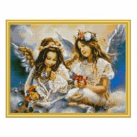 Мозаика алмазная Рыжий кот Два ангела 40x50 см AC4014