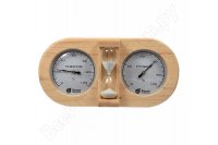 Термометр с гигрометром Банные штучки, Банная станция с песочными часами, 27 х 13.8 х 7.5 см 18028