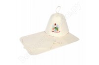 Набор из 3-х предметов Банные штучки: шапка Хозяин бани, рукавица, коврик 41084