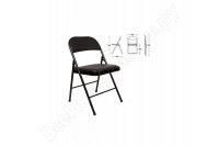 Складной стул для дома и офиса BRABIX Golf Plus CF-003 Комфорт черный каркас, кожзам черный, 531566