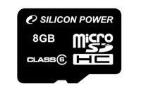   Micro Secure Digital Card 8Gb SDHC Class6 Silicon Power+  Retail