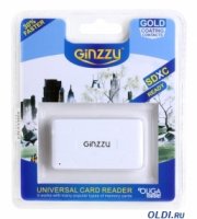  CardReader (AII in 1) USB 2.0 Ginzzu, White (GR-416W)