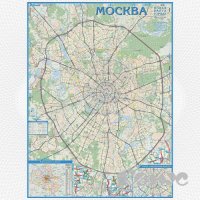 Автомобильная карта Москвы (деревянная рамка)