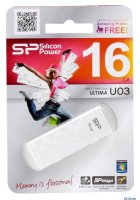 Флэш-накопитель 16Gb USB Flash Drive Silicon Power Ultima U03 [USB2.0] White