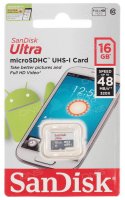   TransFlash 16Gb MicroSDHC class 10 UHS-I 48MB/s SanDisk Ultra Android, SDSQUNB-016G-GN3