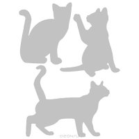 Декоративная наклейка Веселые кошки, 3 шт зеркальные