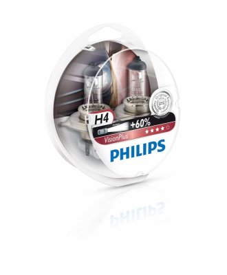   PHILIPS H4 VisionPlus 12V 60/55W, 2 , 12342VPS2