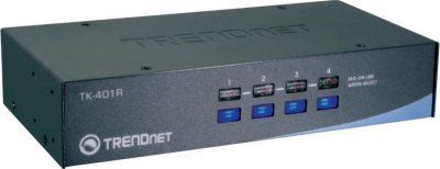 Коммутатор TRENDnet TK-401R Четырехпортовый КВМ-переключатель VGA и PS/2 монтаж в стойку