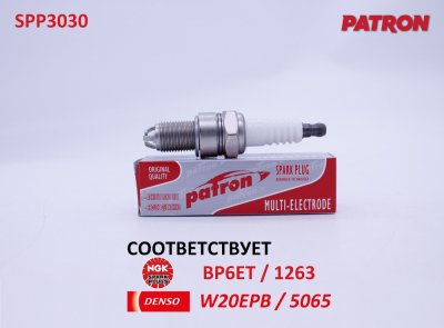  , 1 . PATRON SPP3030 ( NGK BP6ET / 1263  DENSO W20EPB / 5065