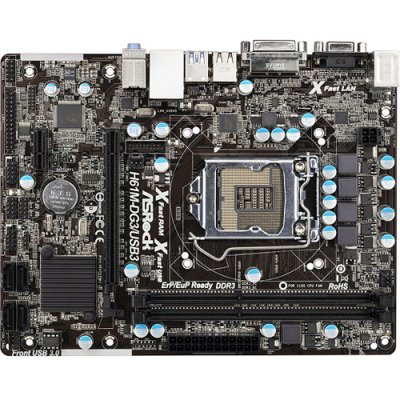 ASRock H61M-DG3/USB3   (LGA1155,H61,mATX,2xDDR3(1600),1xPCI-Ex16,4*SATA2,GLan,8CH,2