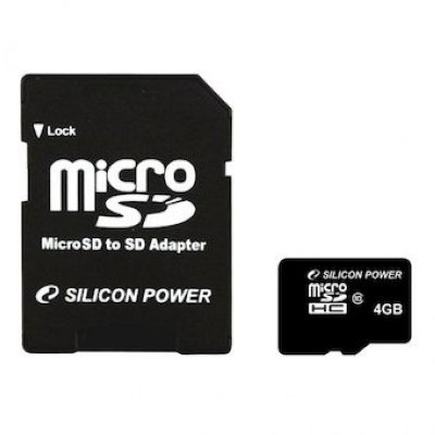   4Gb - Silicon Power - Micro Secure Digital HC Class 10 SP004GBSTH010V10-SP  