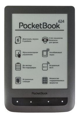   PocketBook 624 6" E-Ink Pearl 600x800 capacitive touch 1.0Ghz 256Mb/4Gb SD 