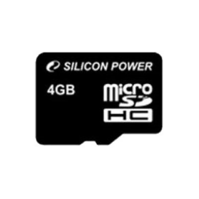   Silicon Power MicroSD 4GB Class 10 + SD  / SP004GBSTH010V10-SP