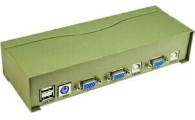 VCOM Vpro VDS8004 KVM-переключатель на 2 компьютера 2 х(PS/2,USB,SVGA,Audio+Mic), 2 кабеля