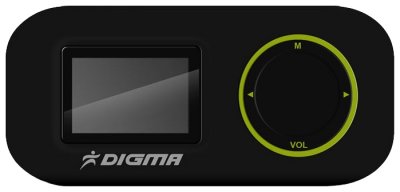  Flash Digma U1 4Gb black 1" FM Dic MicroSDHC HedPh WMA /MP3/WMA/WAV/USB direct/rubber case