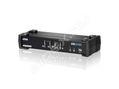 Переключатель KVM Aten CS1784A KVM+Audio+USB 2.0, 1 user USB+DVI =) 4 cpu USB+DVI, со шнурами USB 4