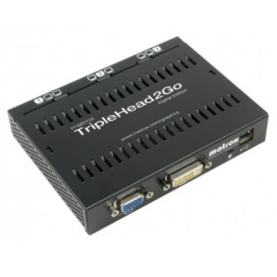 Коммутатор видеосигнала Matrox T2G-D3D-IF ripleHead2Go Digital Edition enables you to attach three