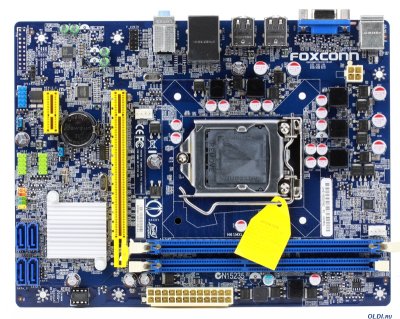 .  FOXCONN H61MXL (S1155, iH61, 2*DDR3, PCI-E16x, SVGA, DVI, SATA, GB Lan, uATX, Retail)