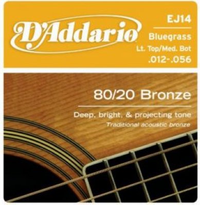 D-Addario EJ14   ., , 80/20, Bluegrass: Light Top/Meddium Bottom, 12-56