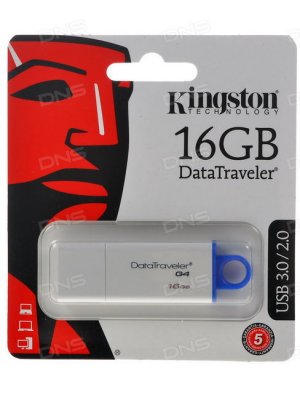  USB Flash Drive Kingston 16Gb DataTraveler G4 White/Blue USB3.0 (DTIG4/16GB)