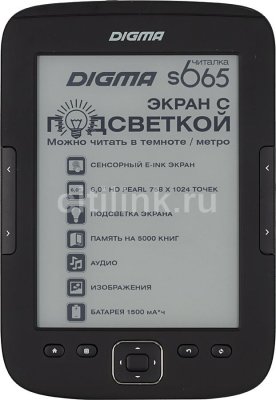  Digma S675 6" E-Ink HD Pearl frontlight capacitive touch 600Mhz 128Mb/4Gb ;