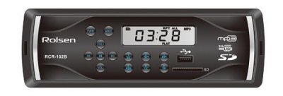  Rolsen RCR-102B  USB MP3 FM SD MMC 1DIN 4x45    