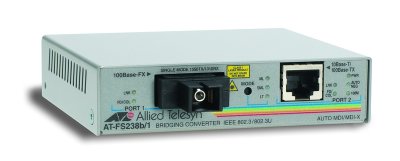  Allied Telesis AT-FS238A/1 10/100TX to 100FX single fiber TX1310 RX 1550 15km