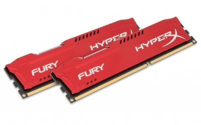 Модуль памяти Kingston HyperX Fury Red PC3-10600 DIMM DDR3 1333MHz CL9 - 16Gb KIT (2x8Gb) HX313C9FRK