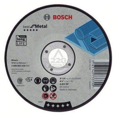   BOSCH Best for Metal 115x2,5x22  (2.608.603.525)  