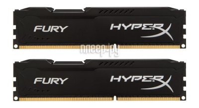 Модуль памяти Kingston HyperX Fury Black Series PC3-12800 DIMM DDR3 1600MHz CL10 - 16Gb KIT (2x8Gb)
