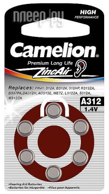   Camelion ZA312 BL-6 / A312-BP6 1.4V 170mAh