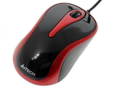  A4-Tech V-Track Mouse (N-360-2 Red+Black) (RTL) USB 3btn+Roll, 