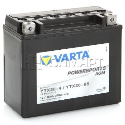   VARTA Powersports AGM 518 902 026 A514, 18  (YTX20-4 / YT20-BS)