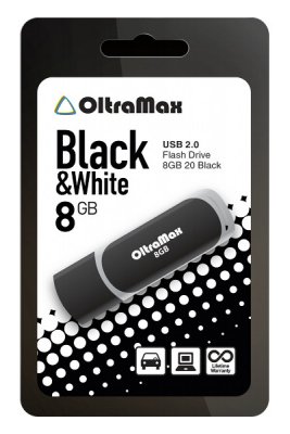 USB - OltraMax USB Flash 8Gb - 20 Black OM008GB20-B