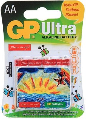   GP Ultra Alkaline   15AUGL-2CR4 (LR6 AA)  4