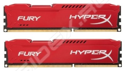   Kingston HyperX Fury DDR3 8Gb, PC12800, DIMM, 1600MHz (HX316C10FR/8) Red Series C