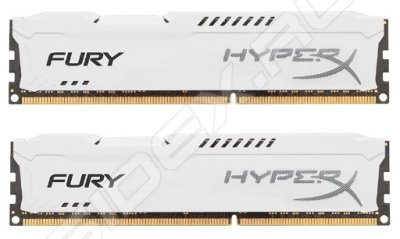  DDR3 16Gb (pc-12800) 1600MHz Kingston HyperX Fury White Series CL10 Kit of 2 (Retail) (HX316C