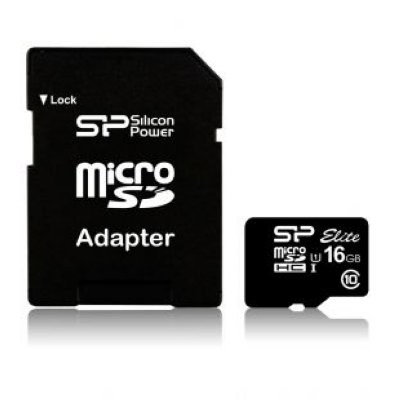   MicroSDHC 16GB Class10 UHS-I U1 Silicon Power Elite  50 / + 1 Adapter (SP016GBSTHB
