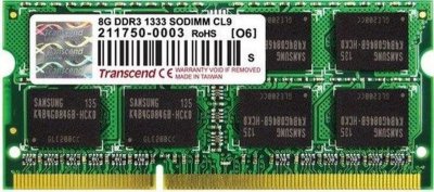   8Gb 1333MHz DDR3 SODIMM Transcend 204pin TS1GSK64V3H
