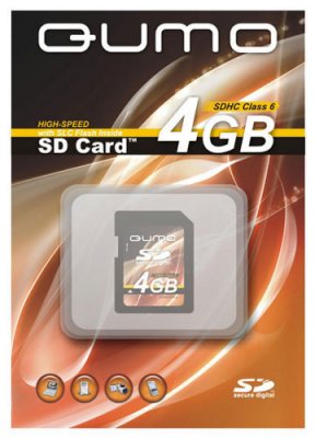   MicroSD 4Gb QUMO (QM8GCR-MSD10-FD-BLK) SDHC Class 10