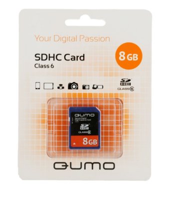   MicroSDHC 8GB QUMO Class 6 + adp [QM8GMICSDHC6]