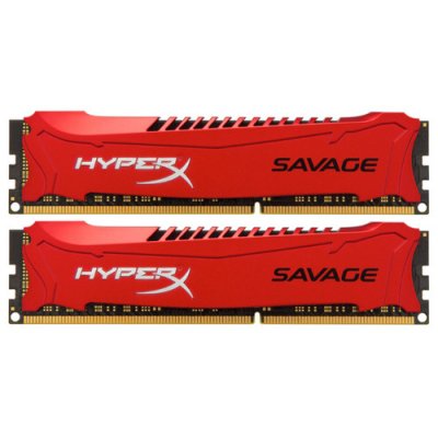 Модуль памяти Kingston DIMM 8Gb 2x4Gb KIT DDR3 PC14900 1866MHz HyperX Savage Red (HX318C9SRK2/8)