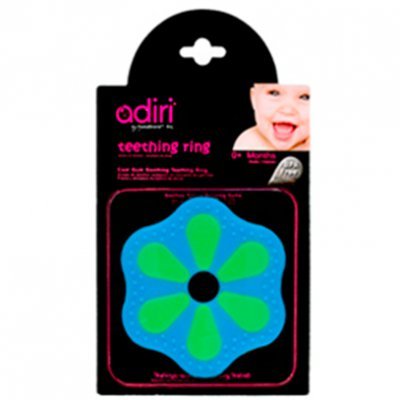    Adiri Petal Teething Ring, green-cyan