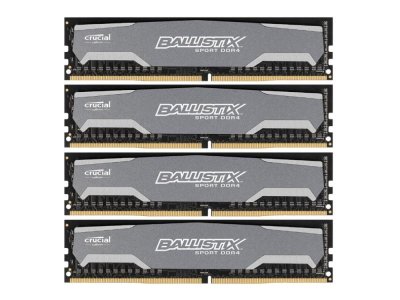   Crucial DDR4 DIMM 32GB Kit 4x8Gb BLS4C8G4D240FSA {PC4-19200, 2400MHz, CL16}